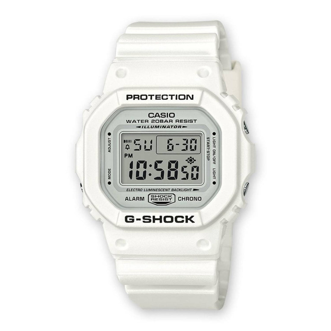 Orologio Uomo Casio G-SHOCK Quarzo Digitale Bianco Display Led DW-5600MW-7ER