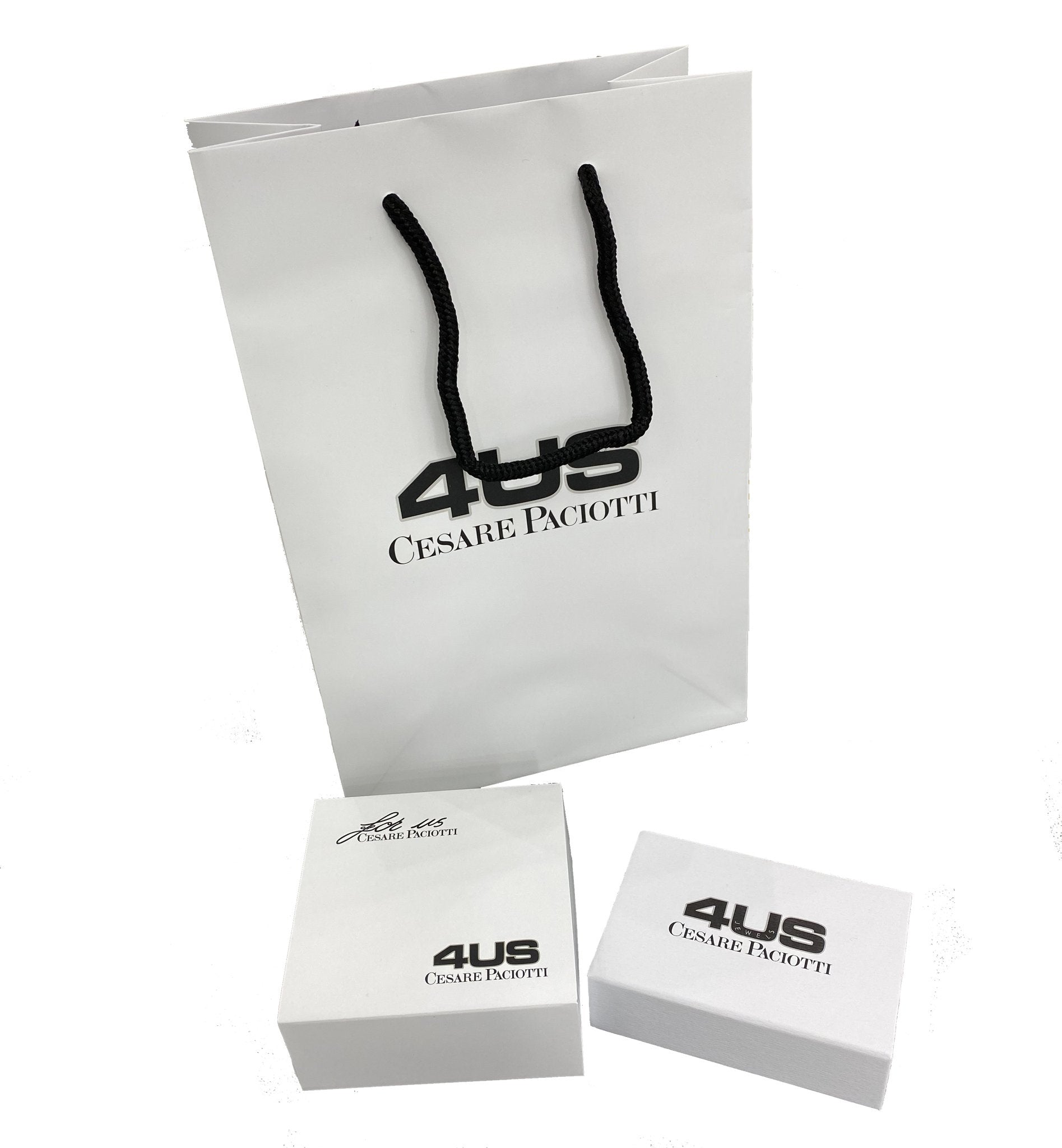 Bracciale Uomo 4US Cesare Paciotti  acciaio con maglie ceramica nera 4UBR4135