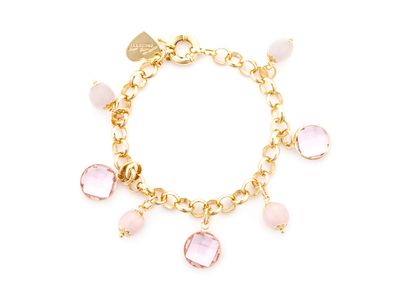 Bracciale Donna Acciaio dorato 4US cesare paciotti con Quarzi rosa 4UBR7645W
