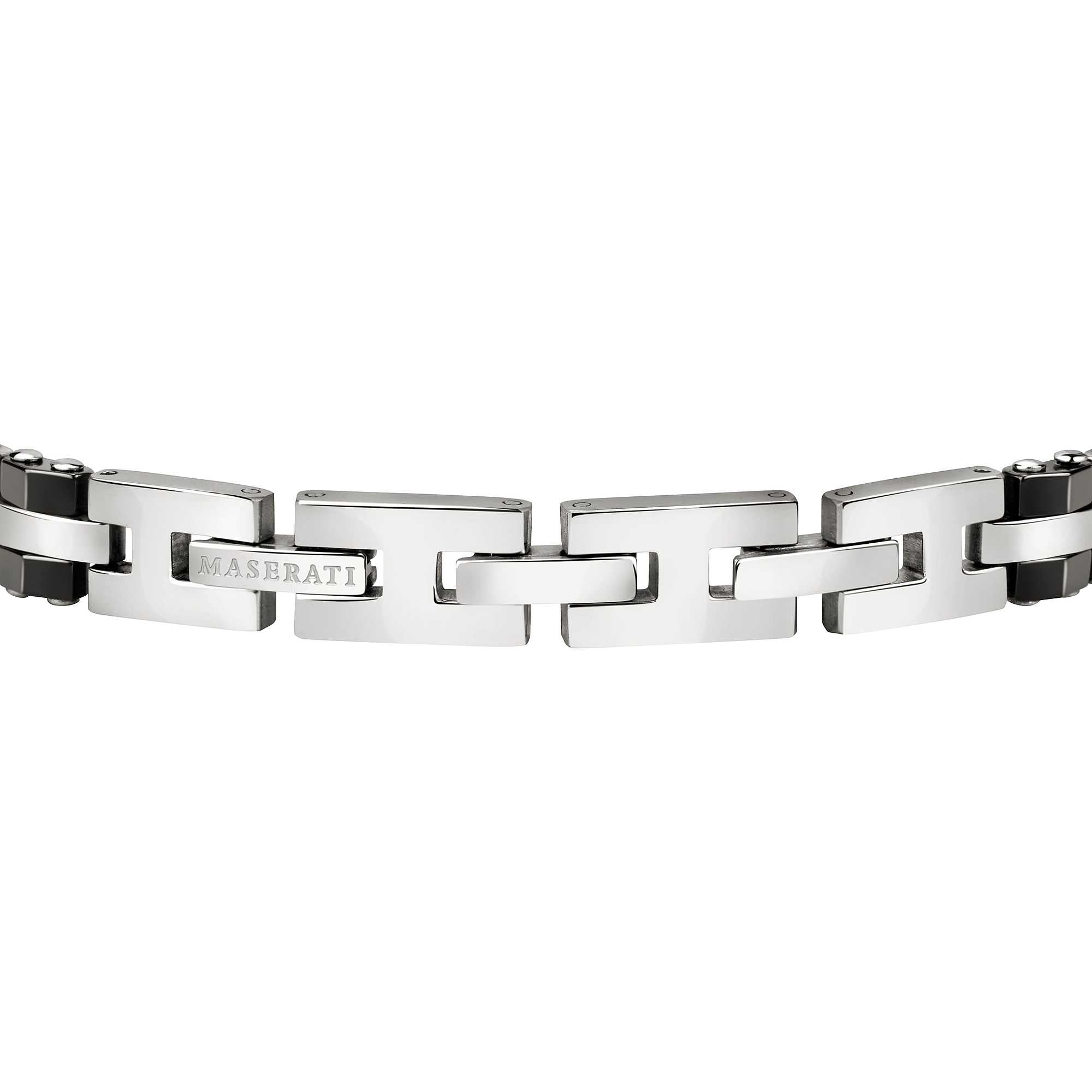 Bracciale Uomo Acciaio Maserati Ceramica Zirconi Neri JM22ASR02