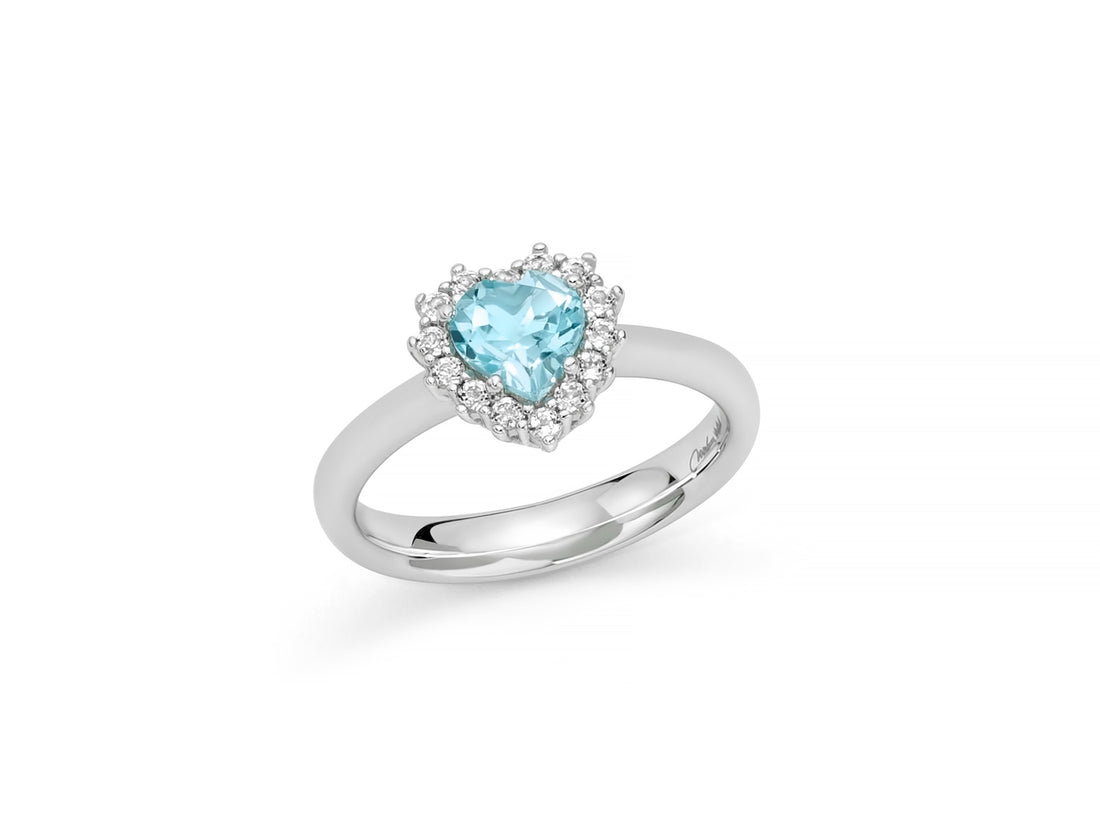 Anello Donna Miluna solitario Argento 925 con Topazi Azzurro LID4018M16