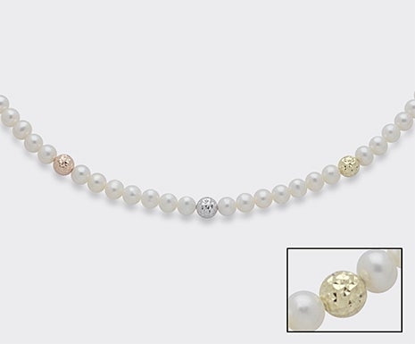 Collana Donna Mikiko Oro 18 Kt Perla fresh water Ø 5-5,5