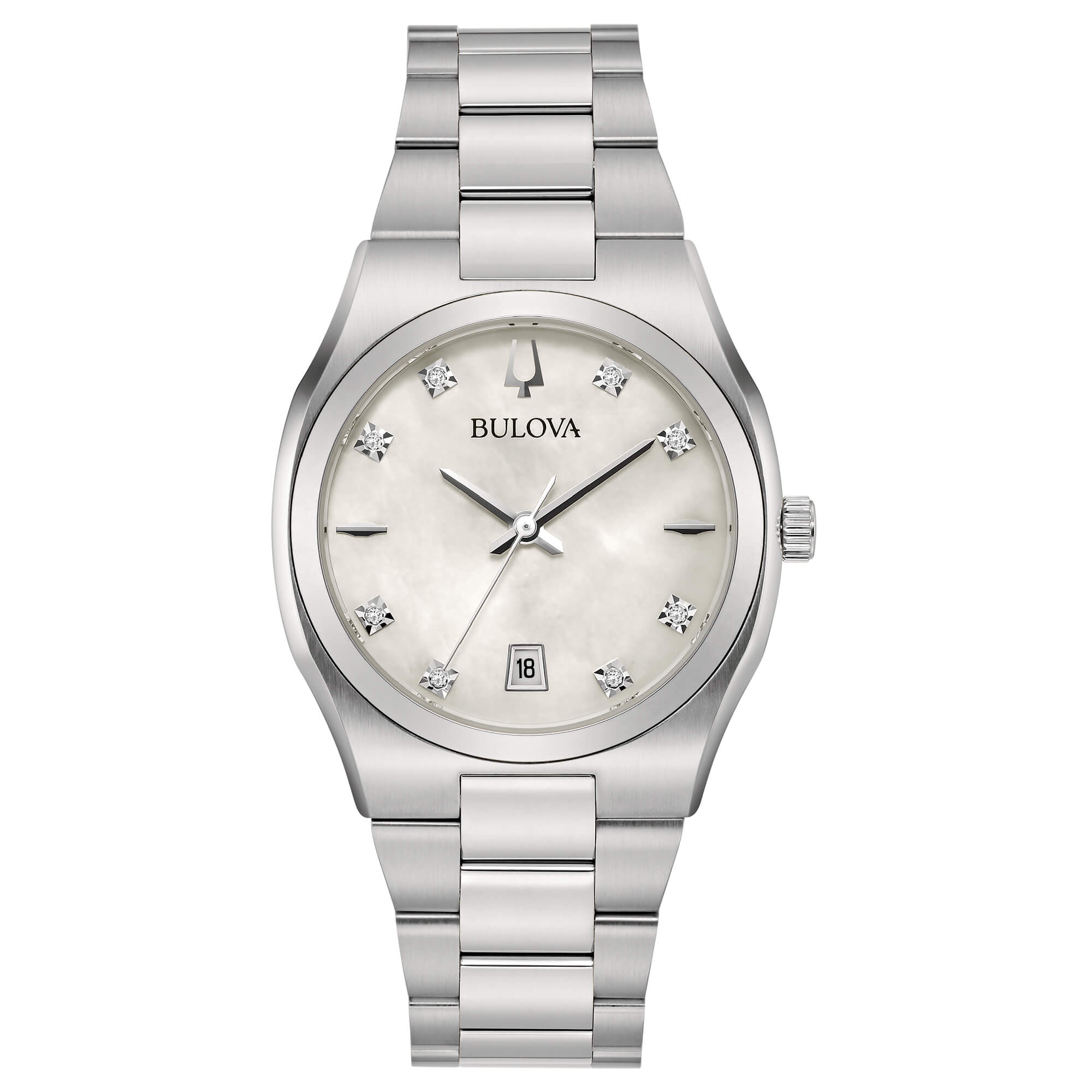 Orologio Donna Bulova Quarzo Solo Tempo Surveyor Acciaio madreperla e Diamanti 96P218