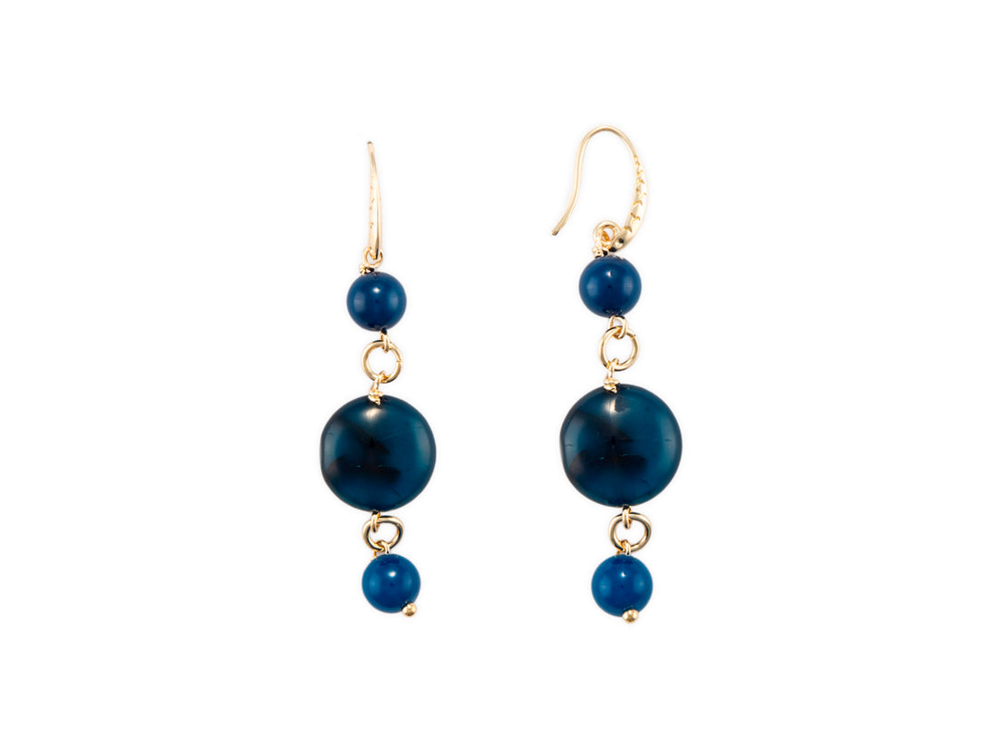 Orecchini Donna 4US Cesare Paciotti Acciaio pendenti con Agata blu 4UOR7249W