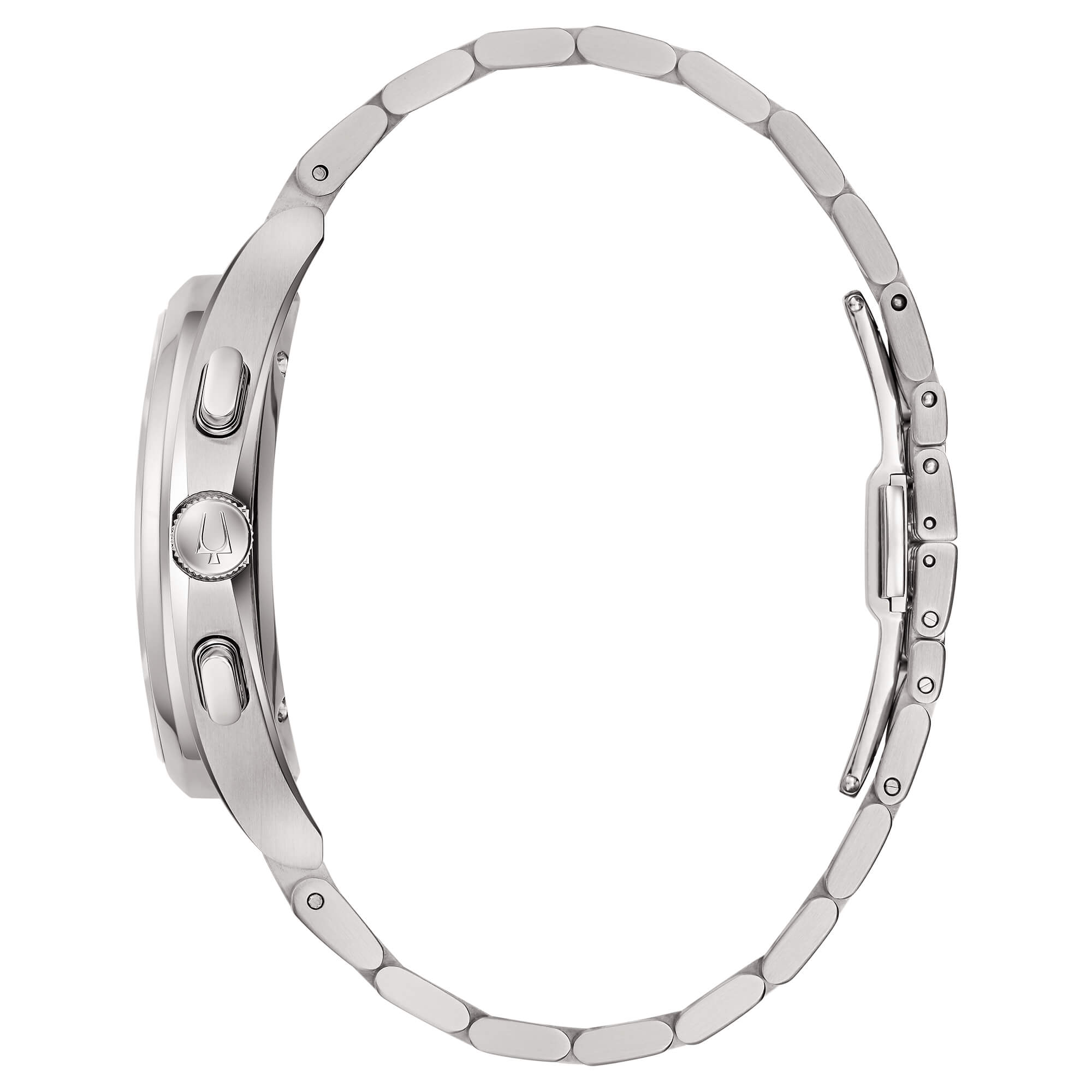Orologio Uomo Bulova Curv Dress 262 Hz Quarzo Cronografo Blu Acciaio Lucido 96A302
