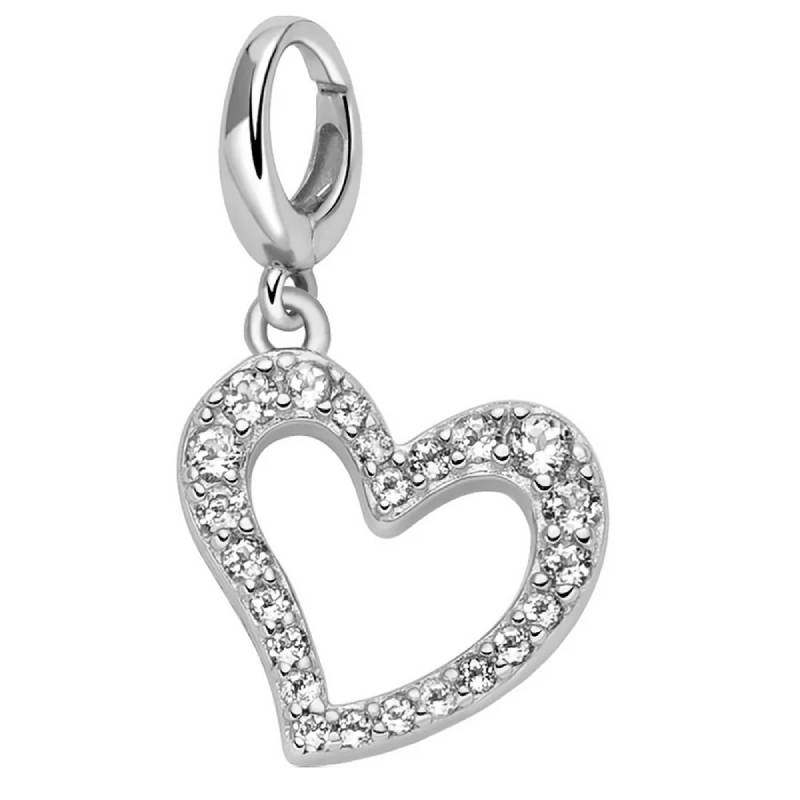 Charm Donna Miluna Pendente Argento Topazio Cuore PFD911