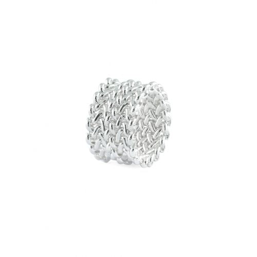 Anello Donna Unoaerre Bronzo Argentato Lucido Fascia Chicco Di Riso 484199