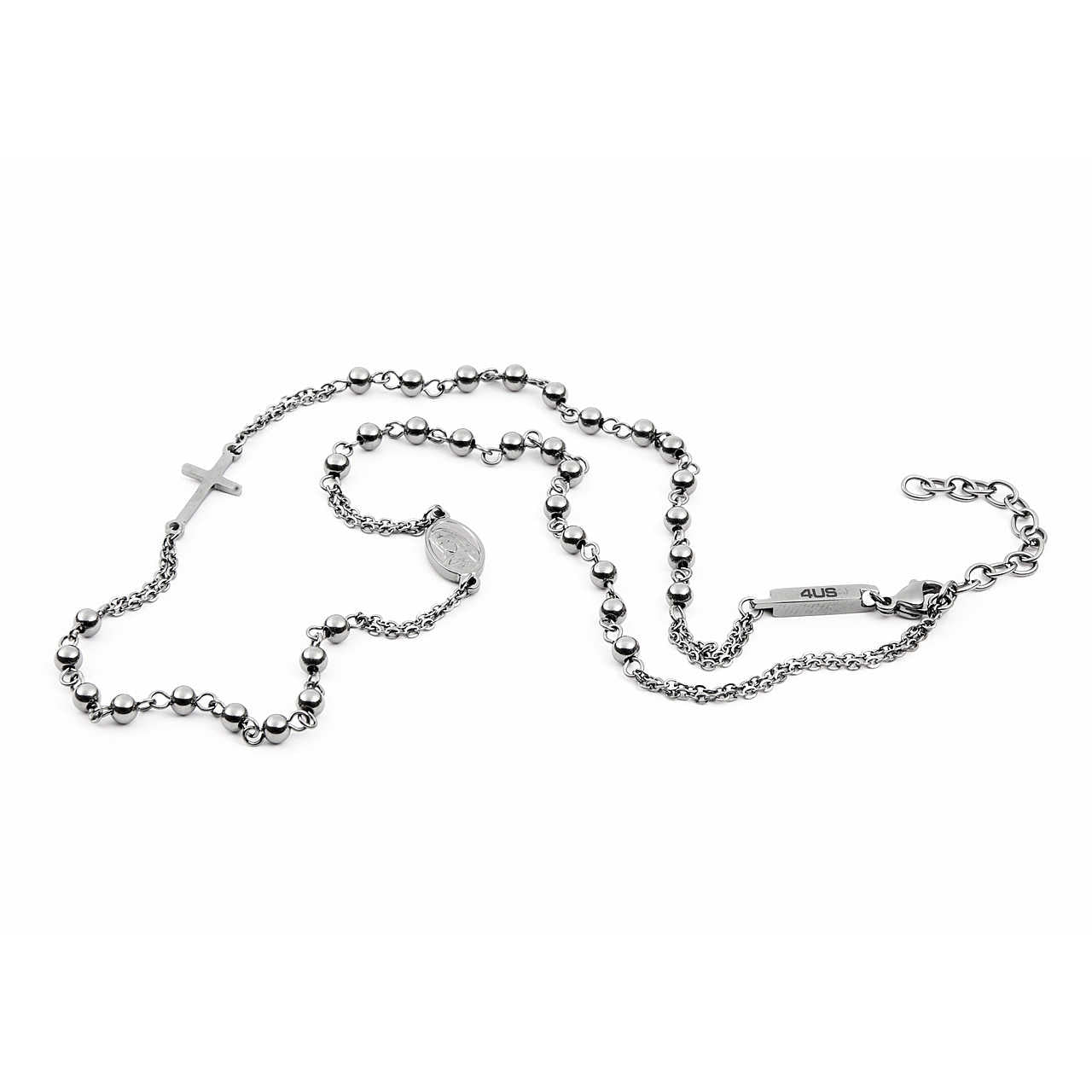 Collana Uomo Acciaio 4US Cesare Paciotti Rosario total black 4UCL4056
