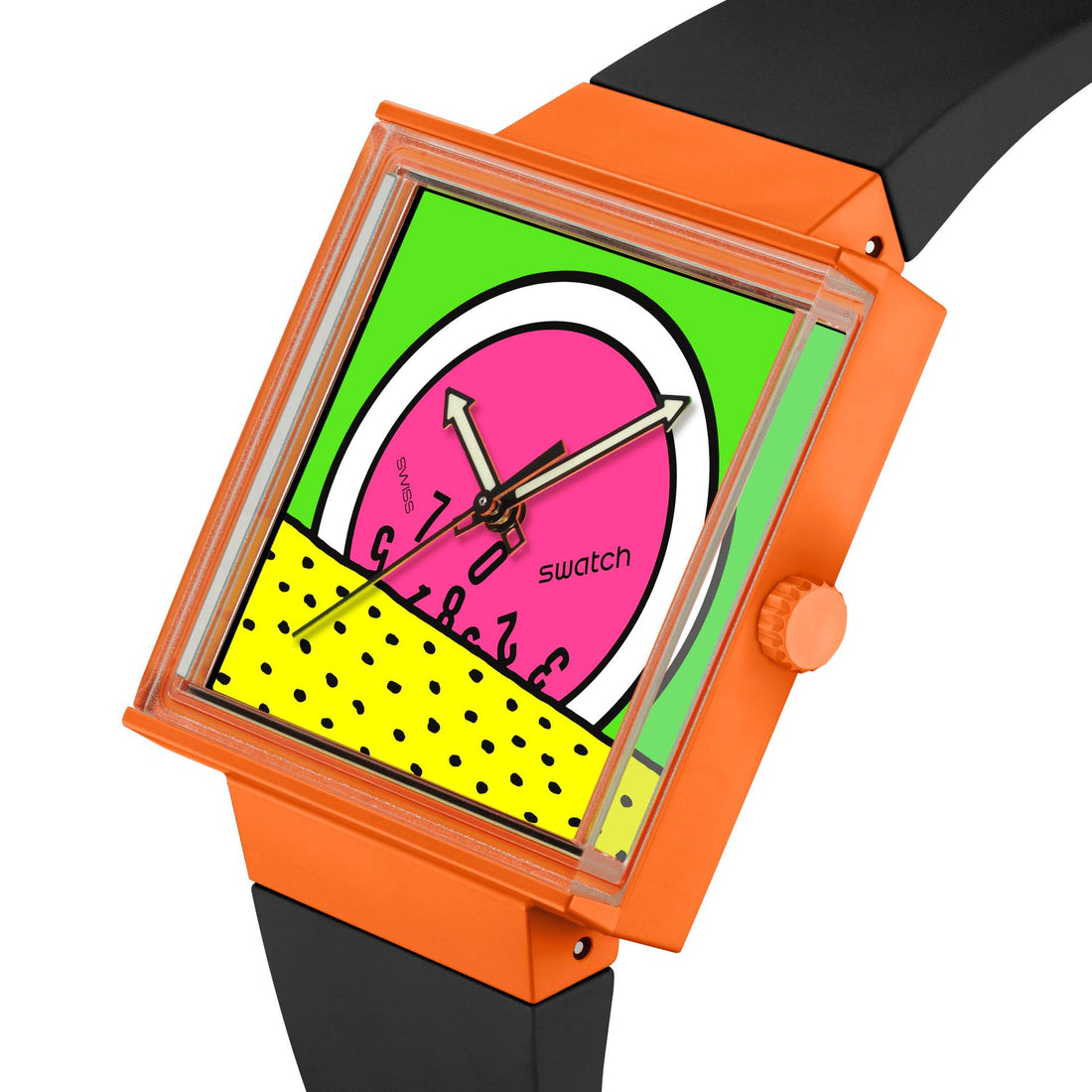 Orologio Unisex Swatch What IF BREAK TIME Cassa Quadrata SO34Z101