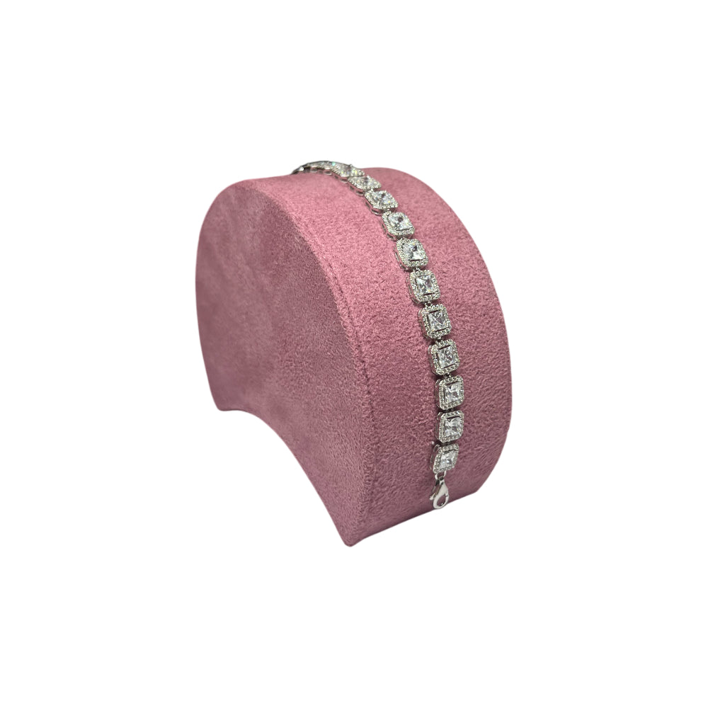 Bracciale Unisex Re Mida Tennis Princess Argento Zirconi Bianchi Tennis-23