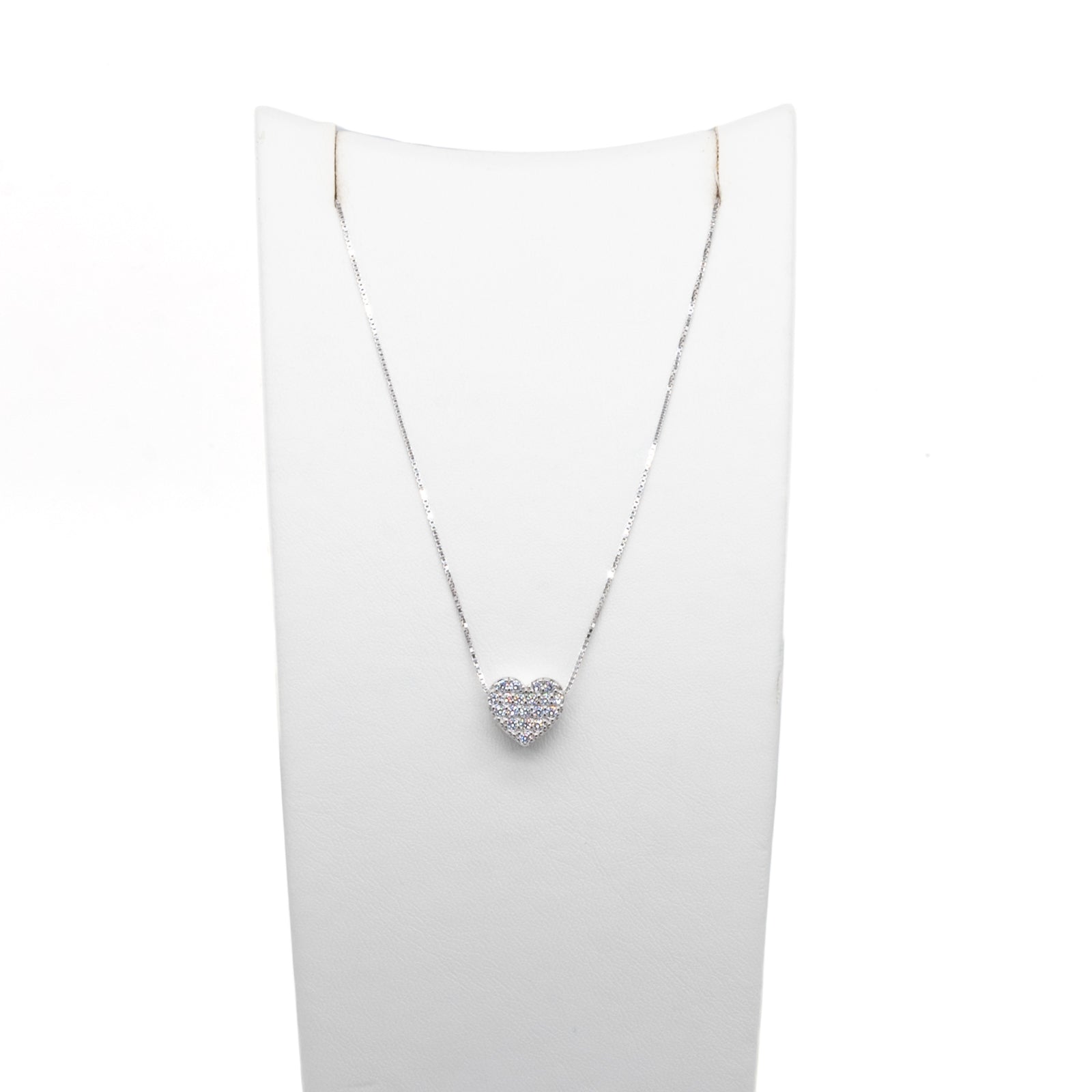 Collana Donna Re Mida Argento 925 Cuore Con Zirconi C001