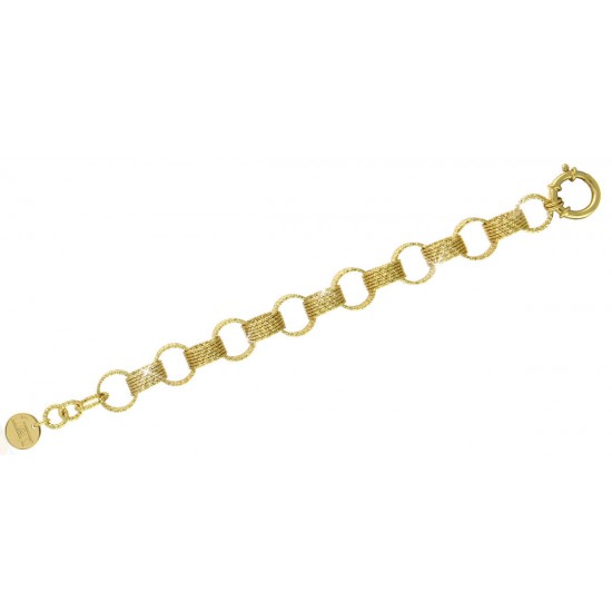 Bracciale Donna Unoaerre Bronzo Dorato Maglia Anelli Sfaccettata 466548