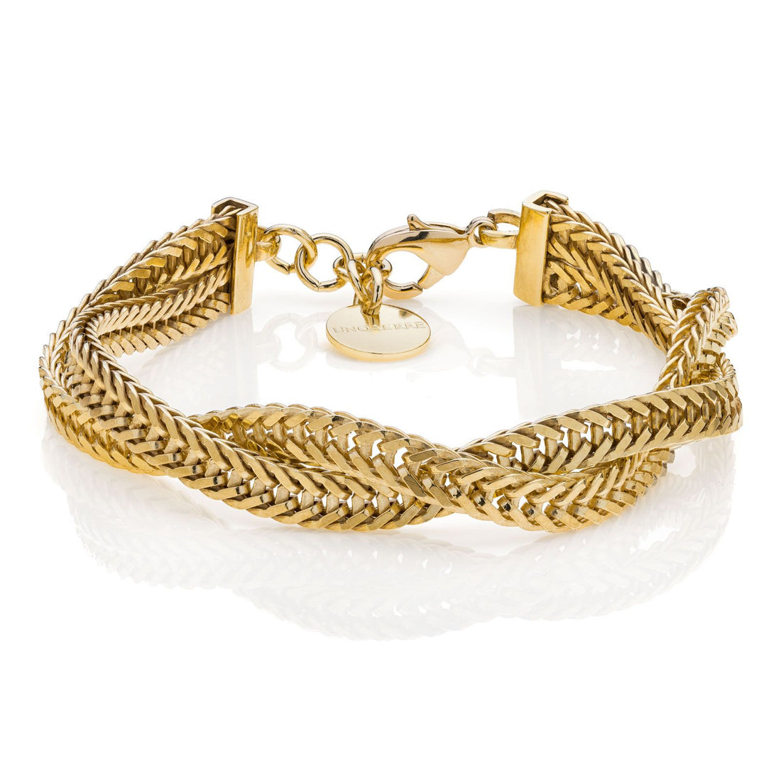 Bracciale Donna Unoaerre Bronzo Dorato Coda Di Volpe A Intreccio 540230