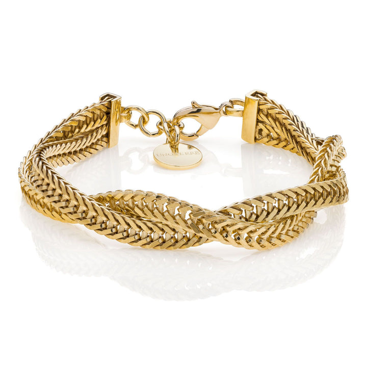Bracciale Donna Unoaerre Bronzo Dorato Coda Di Volpe A Intreccio 540230
