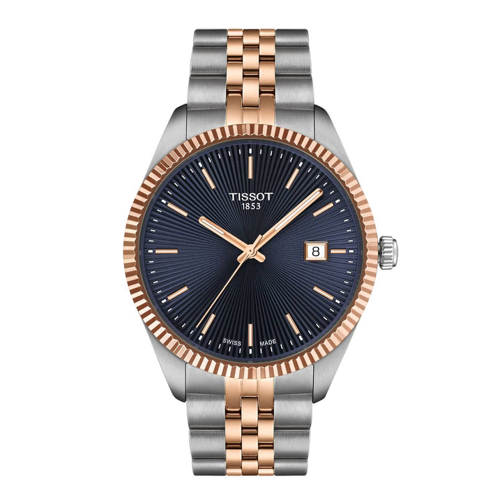 Orologio Uomo Tissot Ballade Acciaio Rosè Blu Quarzo Data T1564102204100