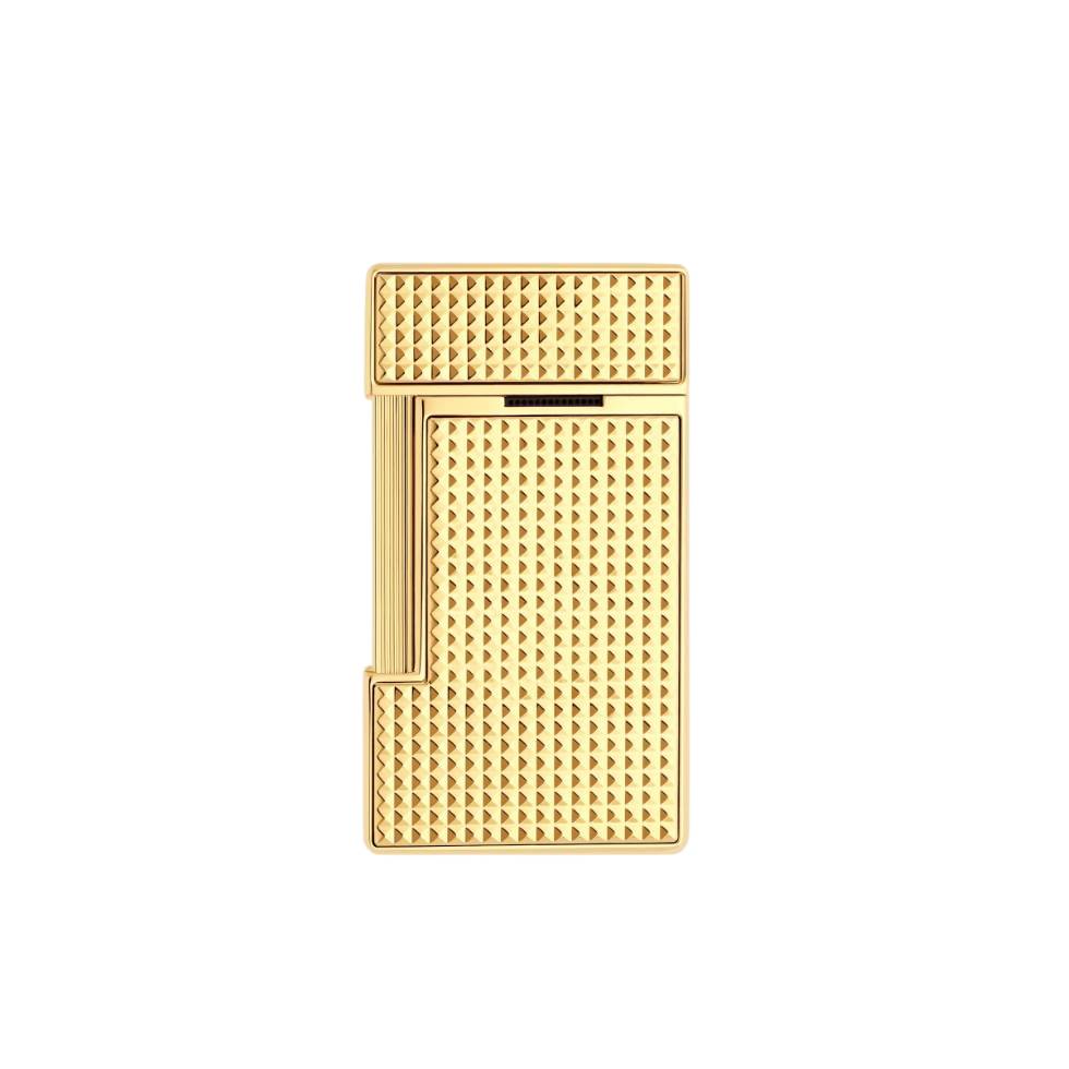 Accendino Uomo Dupont Slimmy Acciaio Dorato Testa Di Diamante 028119