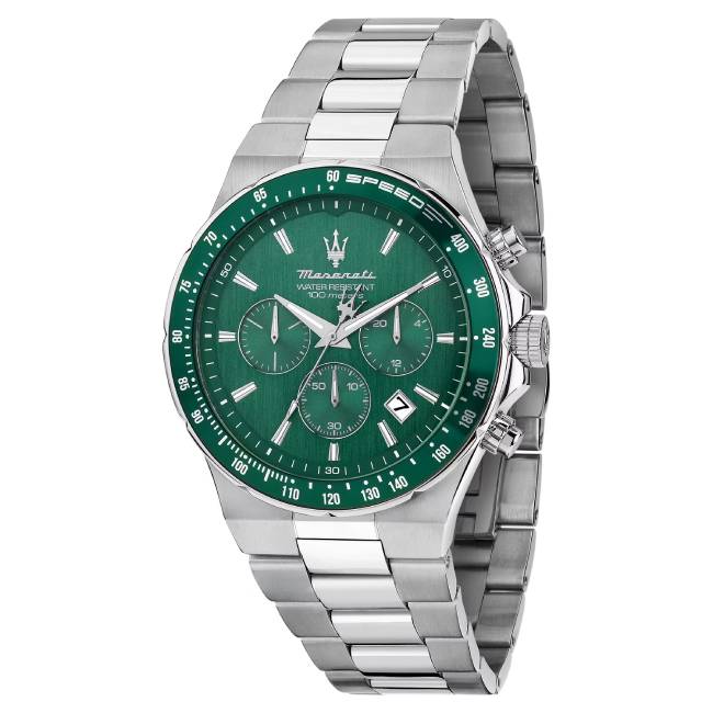 Orologio Uomo Maserati Sfida Verde Acciaio Quarzo Cronografo R8873640030