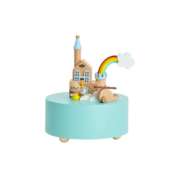 Carillon Henriette Arcobaleno Azzurro Legno 11x11 cm D18737