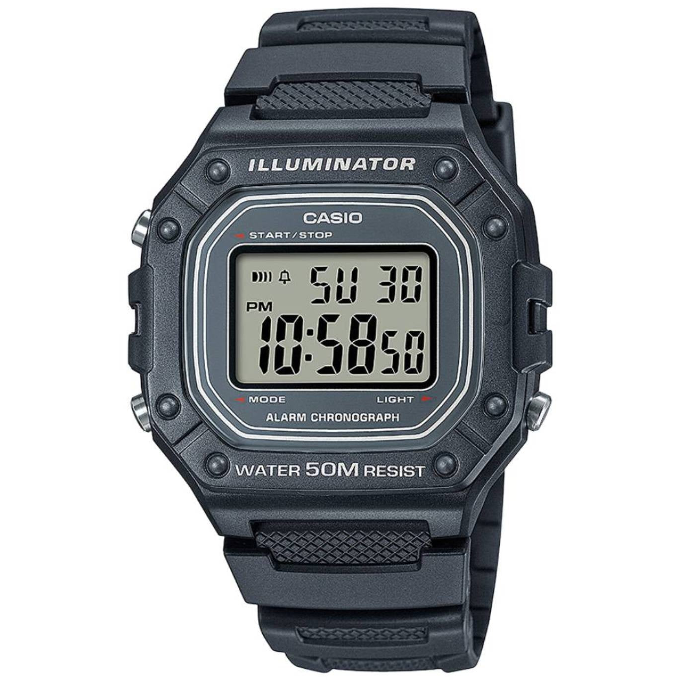 Orologio Uomo Casio W-218H-8AVEF Digitale Grigio Quarzo Cronografo Sveglia Timer