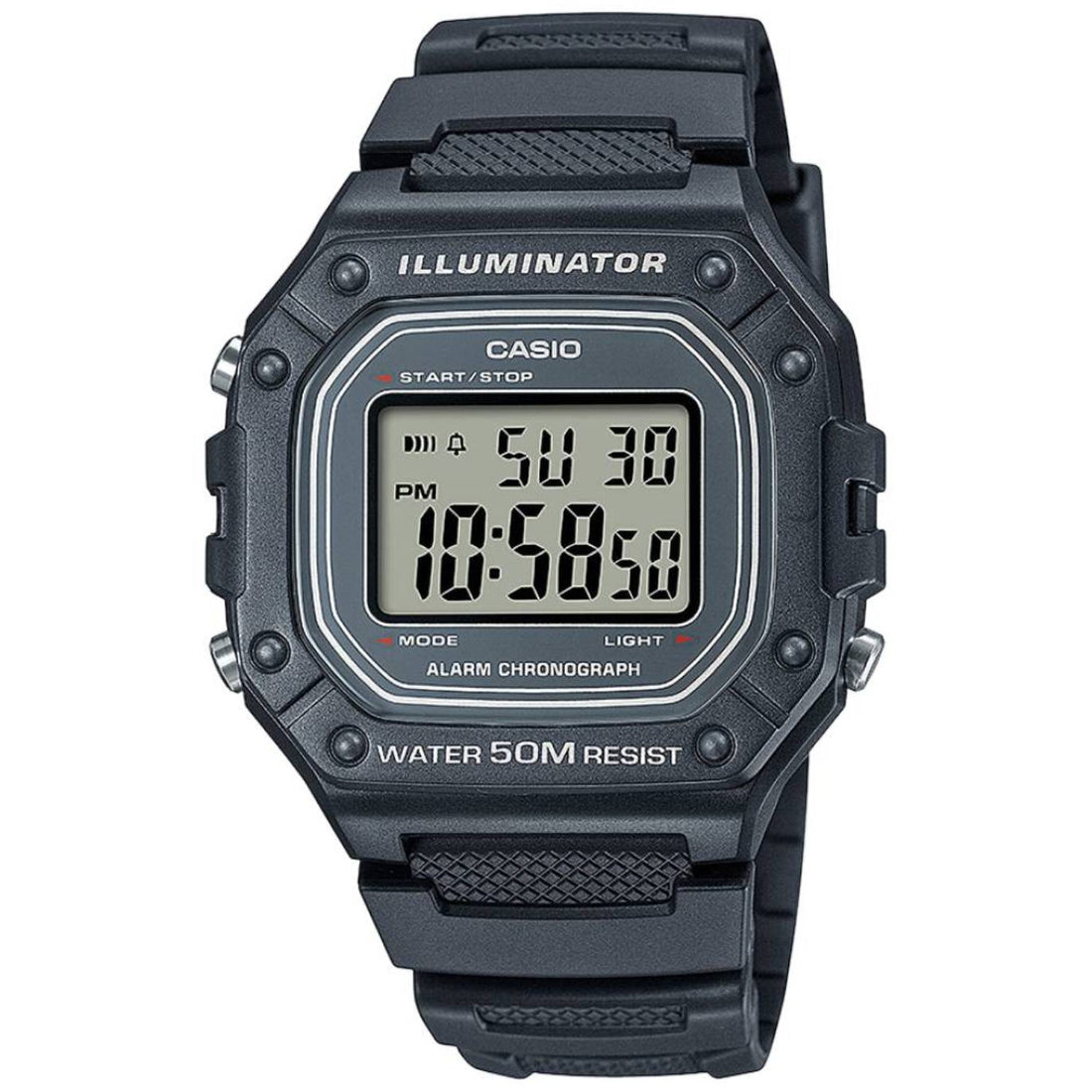 Orologio Uomo Casio W-218H-8AVEF Digitale Grigio Quarzo Cronografo Sveglia Timer