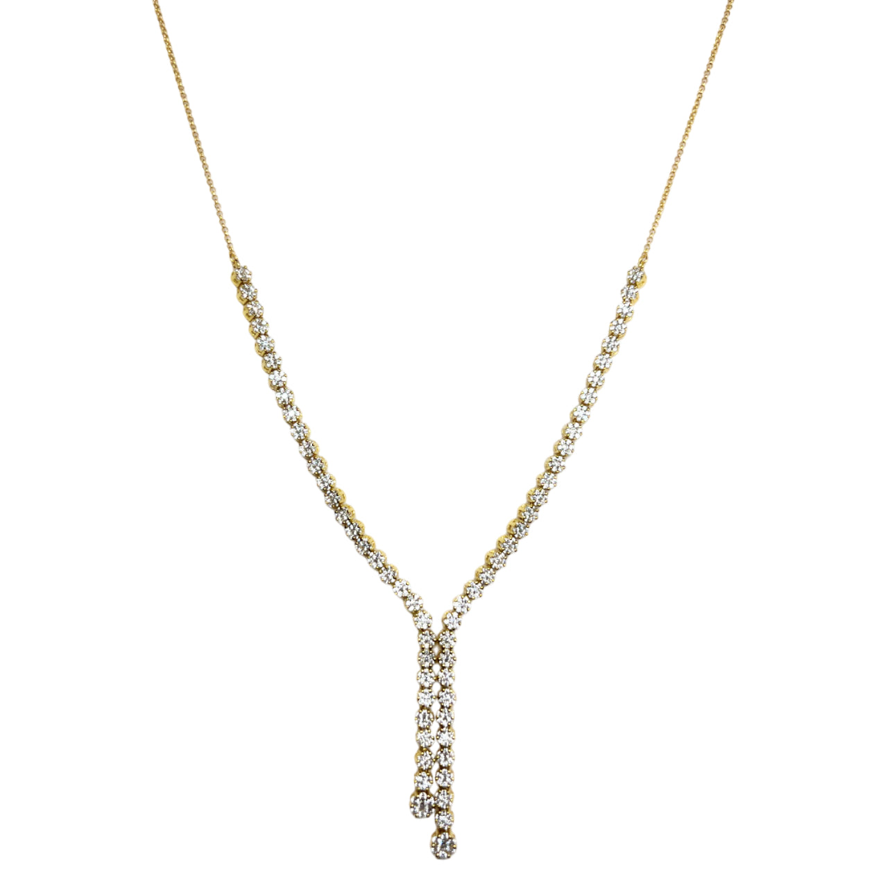 Collana Donna Re Mida Tennis Argento Dorato Fiori Zirconi Bianchi