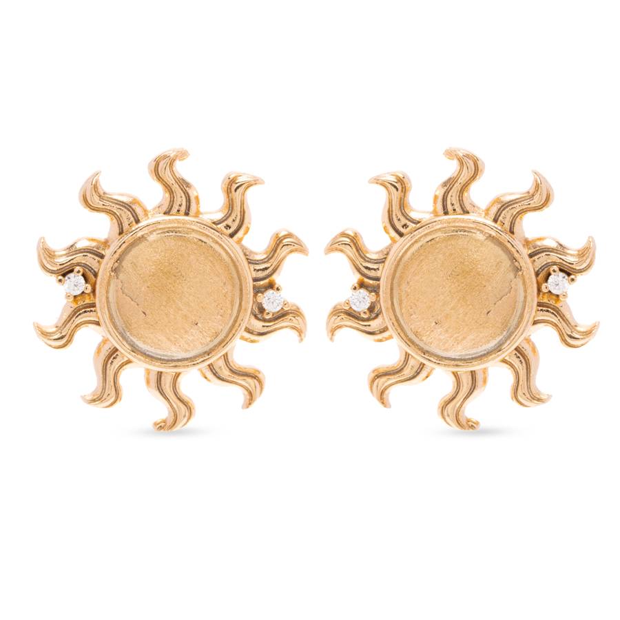 Orecchini Donna Blind Bronzo Dorato Lucido Sole Zirconi ORFANT322SOL