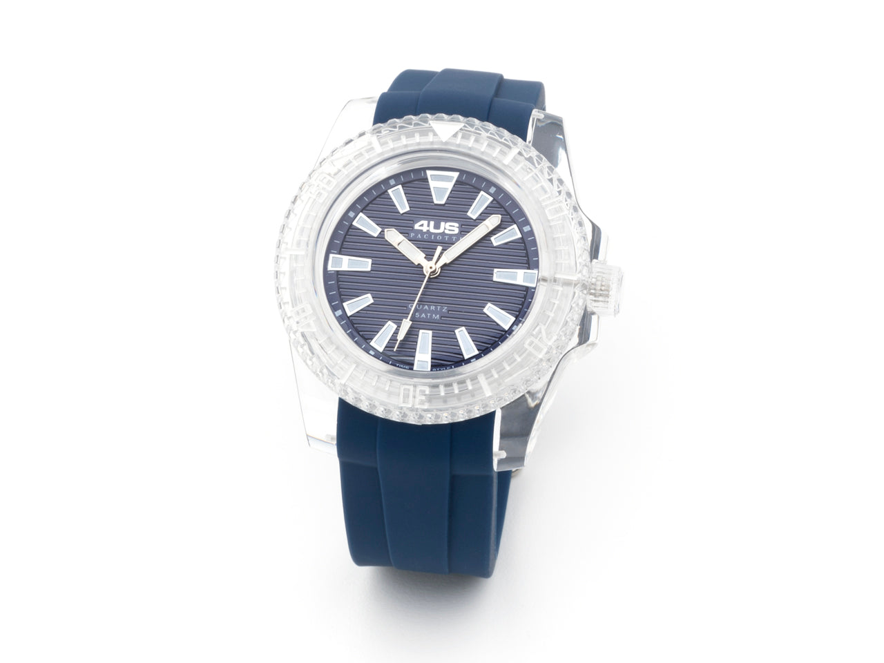 Orologio Uomo 4US Cesare Paciotti Quarzo Solo Tempo Silicone Blu T4ST375