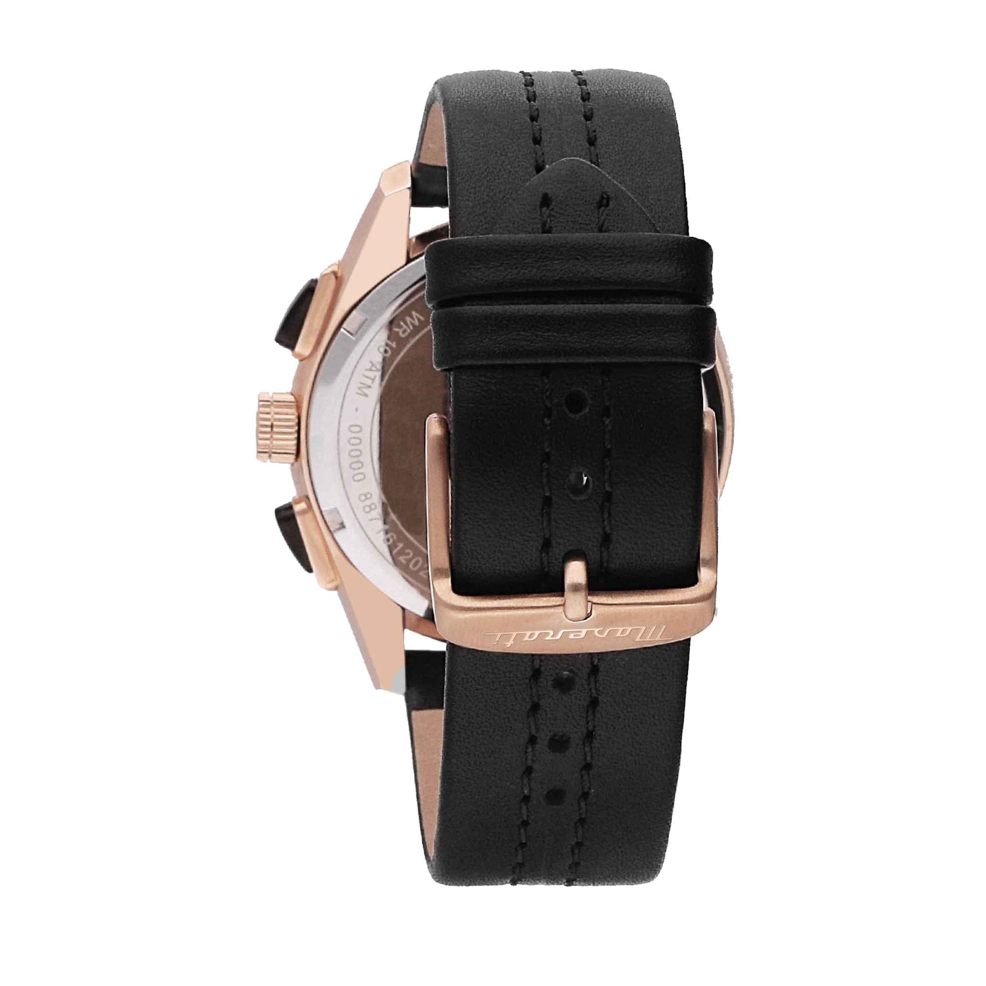 Orologio Uomo Acciaio Maserati Cronografo Acciaio Rosè Pelle R8871612025