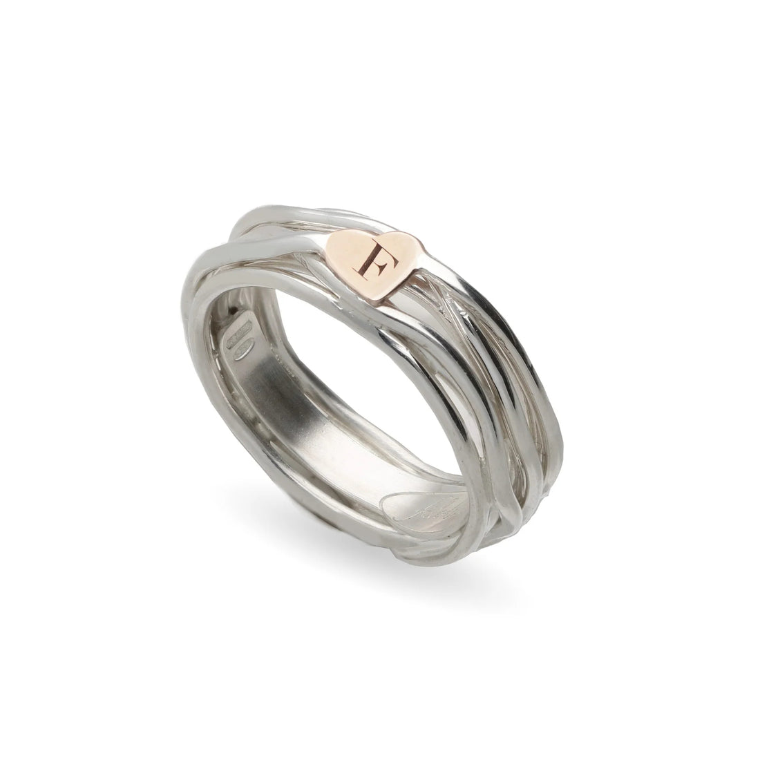Anello Donna Filodellavita Rubinia 7 Fili Argento 925 Cuore Oro Rosa mis 14 AN324AR
