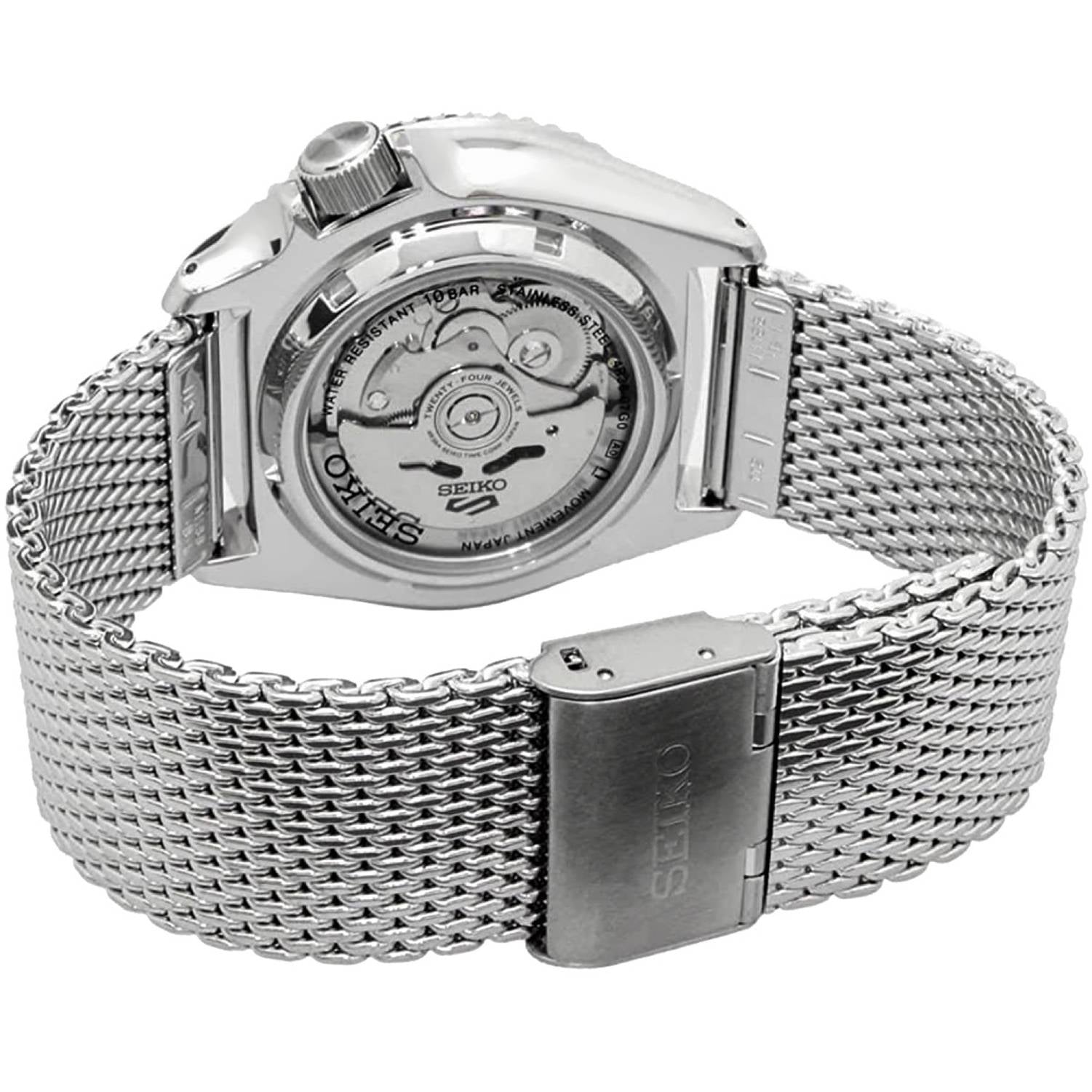 Orologio Uomo Acciaio SEIKO 5 Sport 43 mm Automatico Doppia Data Verde Bianco