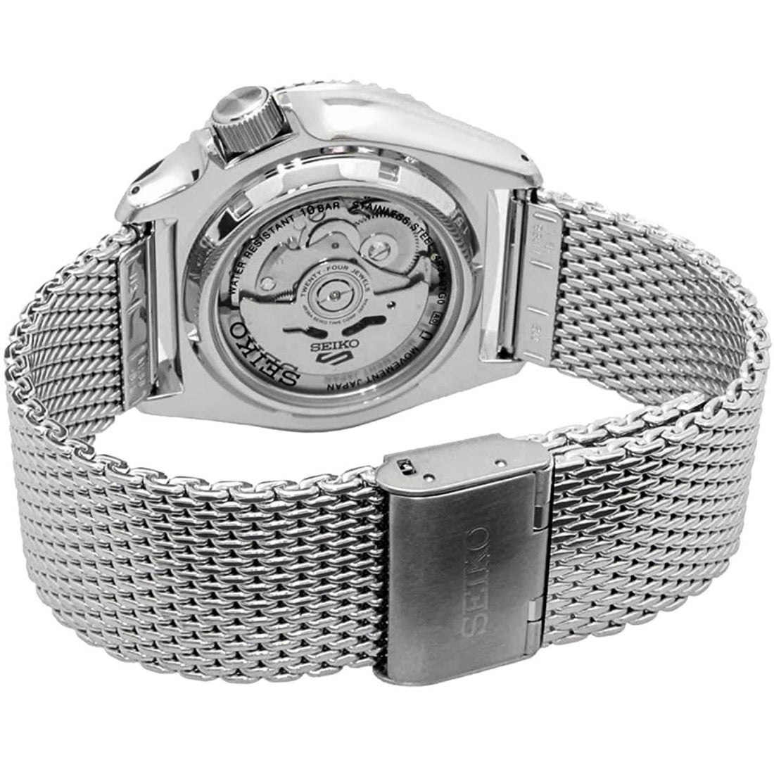 Orologio Uomo Acciaio SEIKO 5 Sport 43 mm Automatico Doppia Data Verde Bianco