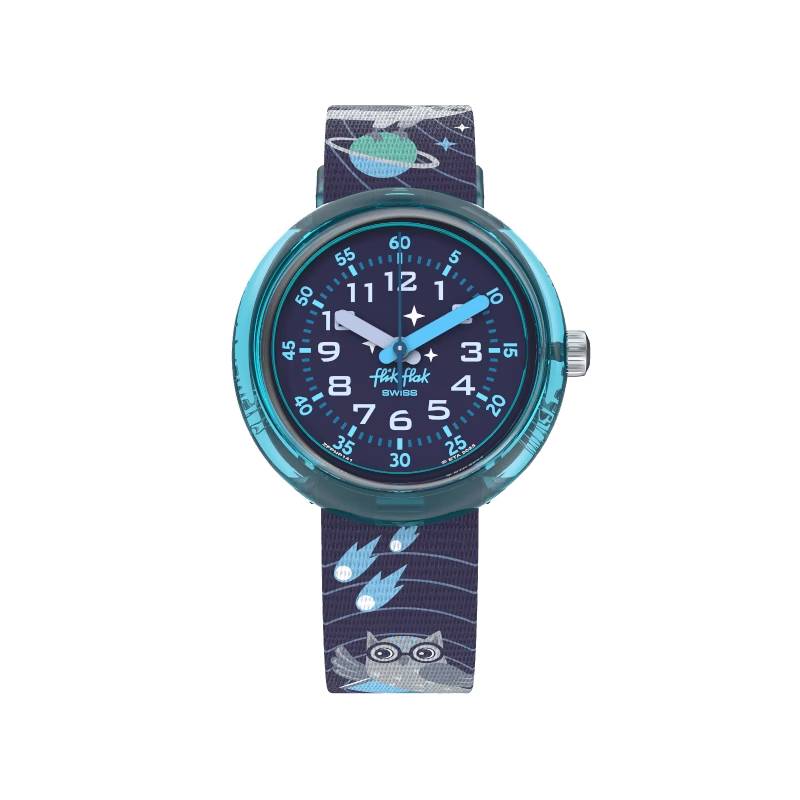 Orologio Bambino Swatch Flik Flak Take Me To Space Quarzo Nero Blu ZFPNP141