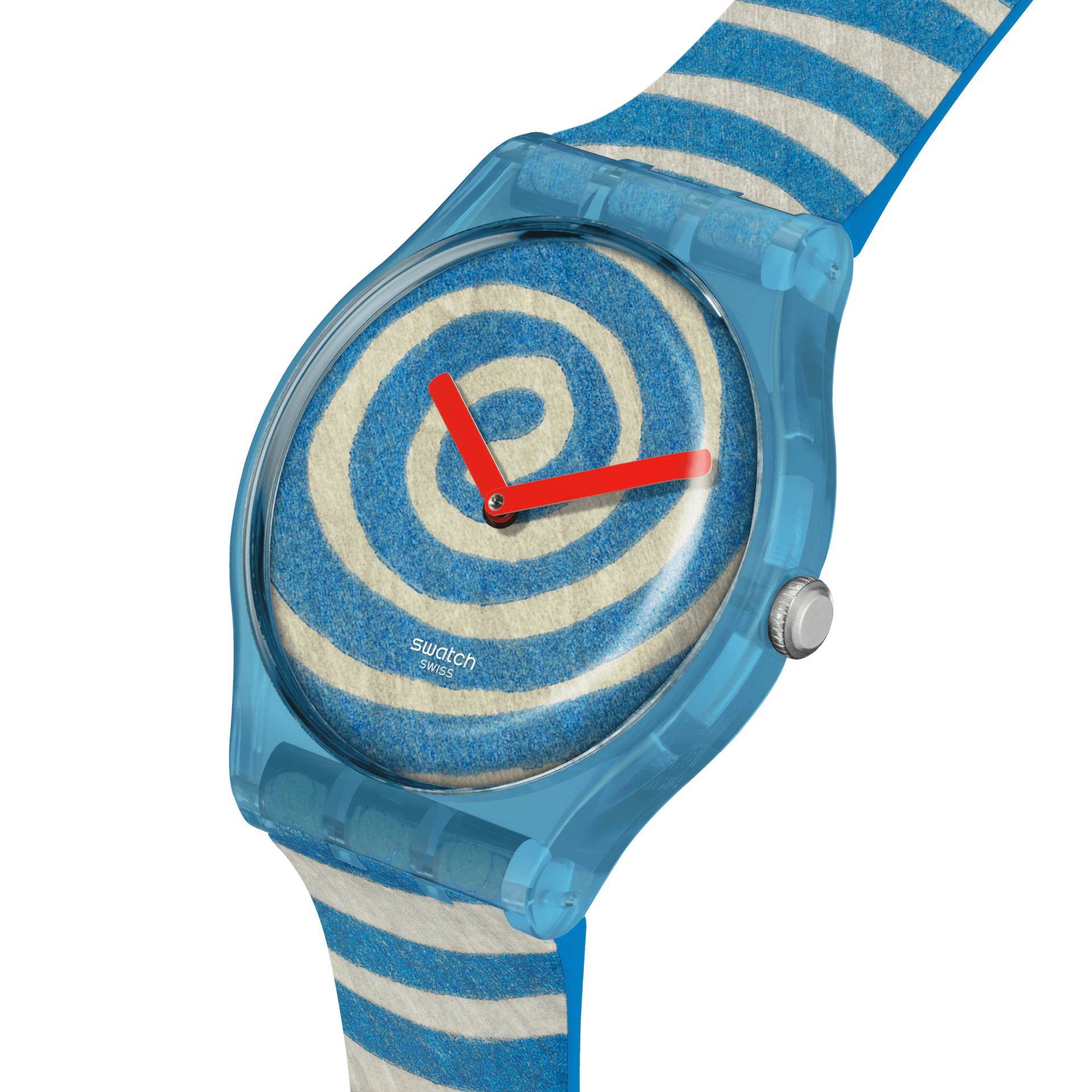 Orologio Unisex Swatch Bourgeois's Spirals Azzurro Bianco SUOZ364