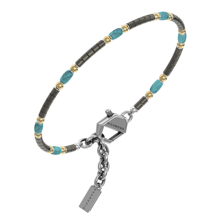 Bracciale Uomo John Richmond Titanio Diamante Ematite Turchese JRTB19