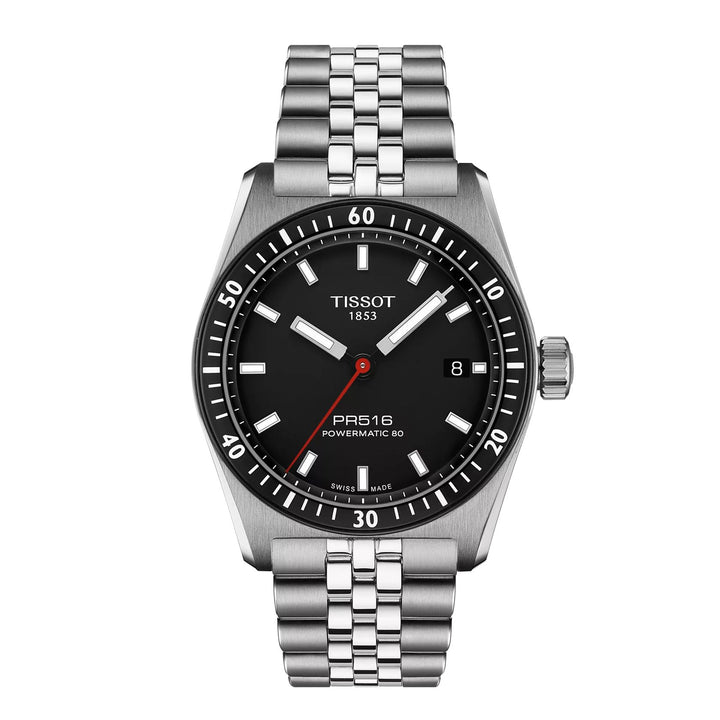 Orologio Uomo Tissot PR516 Nero Powermatic 80 Acciaio Jubilè T1494071105100