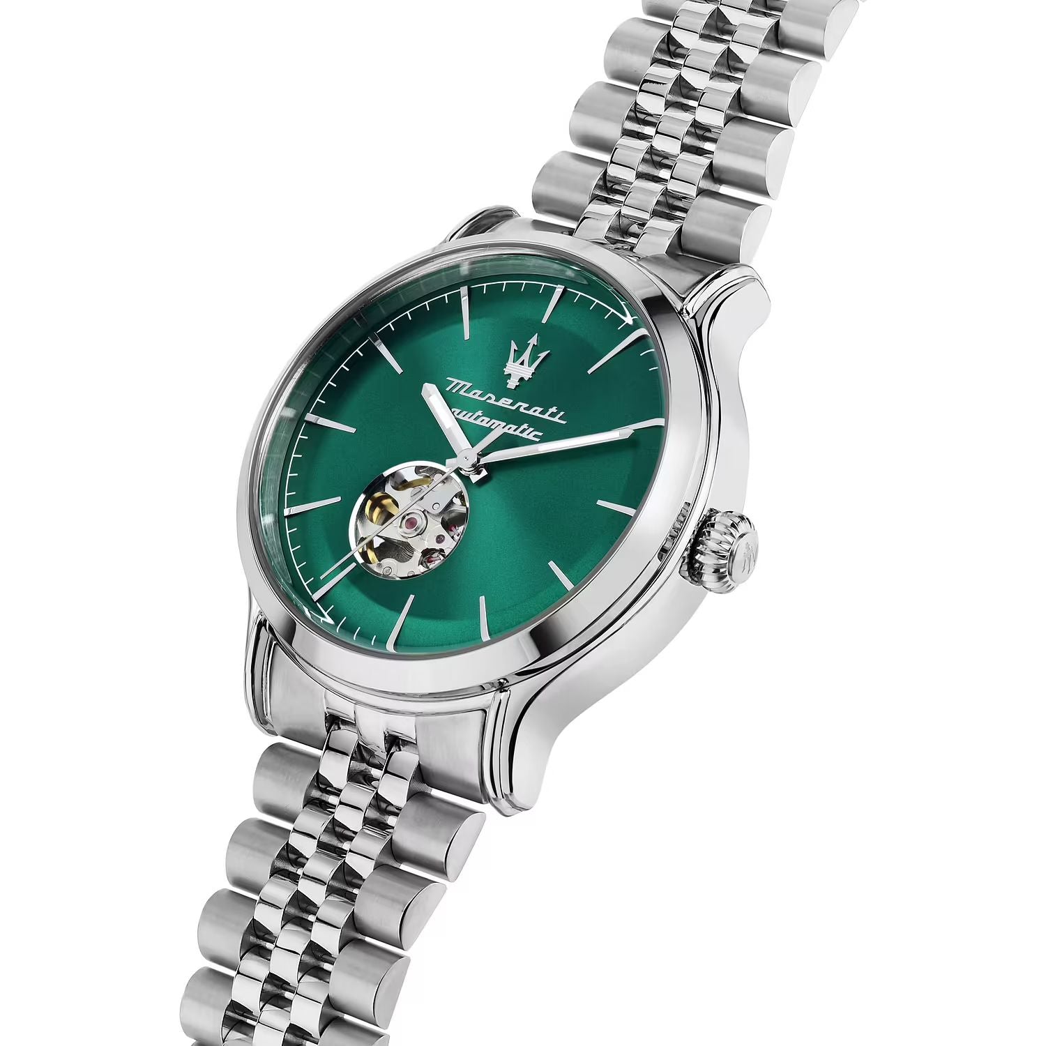 Orologio Uomo Maserati Acciaio Open Heart Verde Automatico Solo Tempo R8823118019