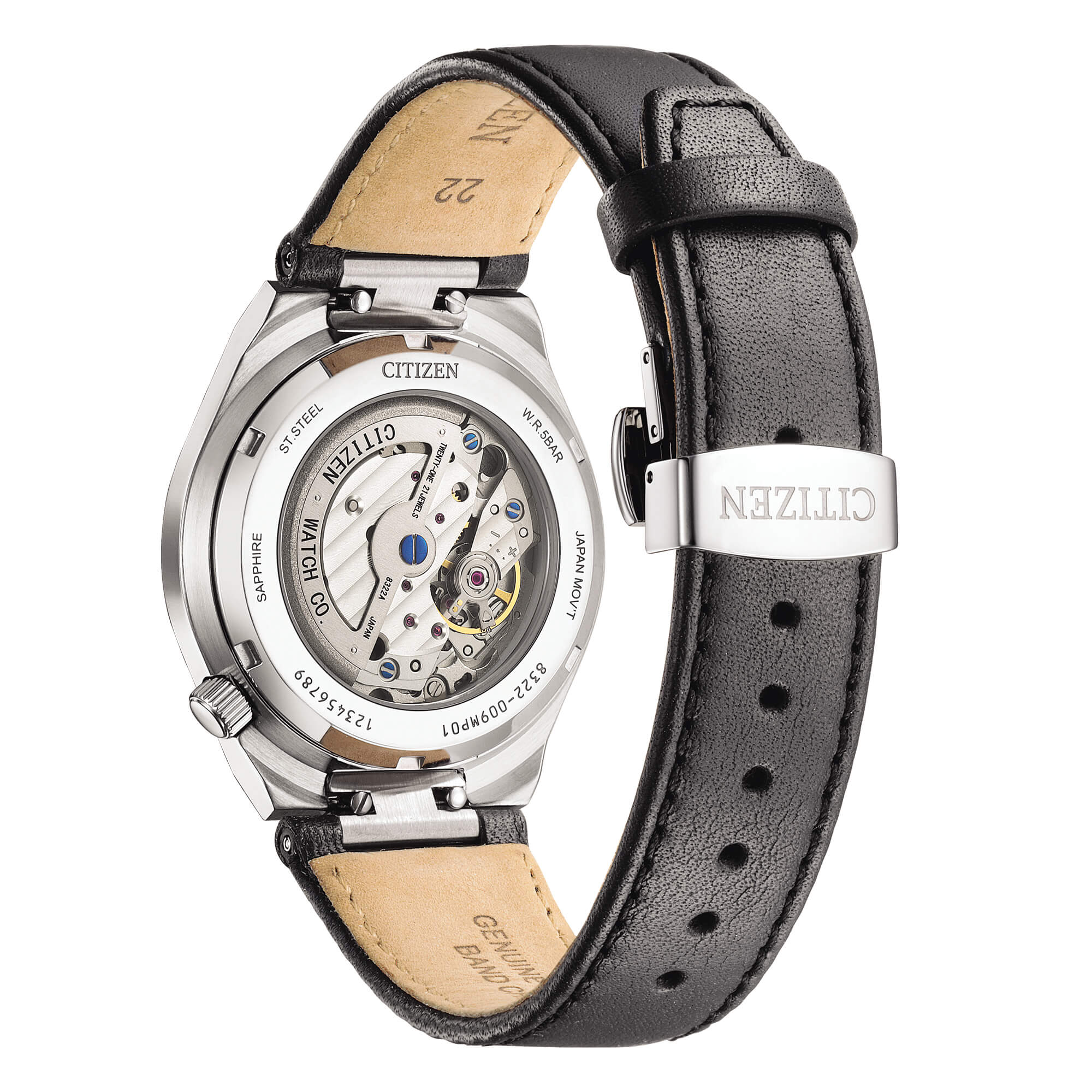 Orologio Uomo Citizen Tsuyosa Piccola Secondi Grigio Pelle Nera Guillochè NK5010-01H