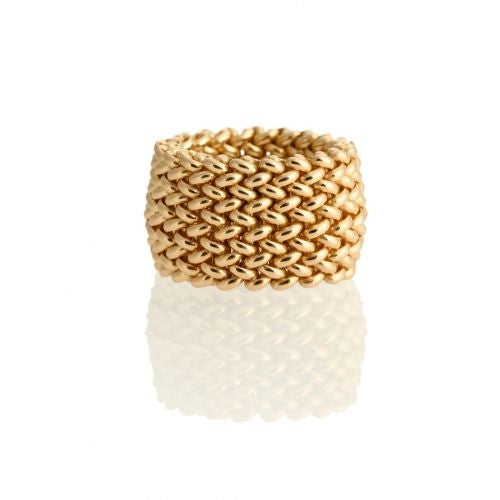 Anello Donna Unoaerre Argento 925 Dorato Lucido Fascia Chicco Di Riso 509562