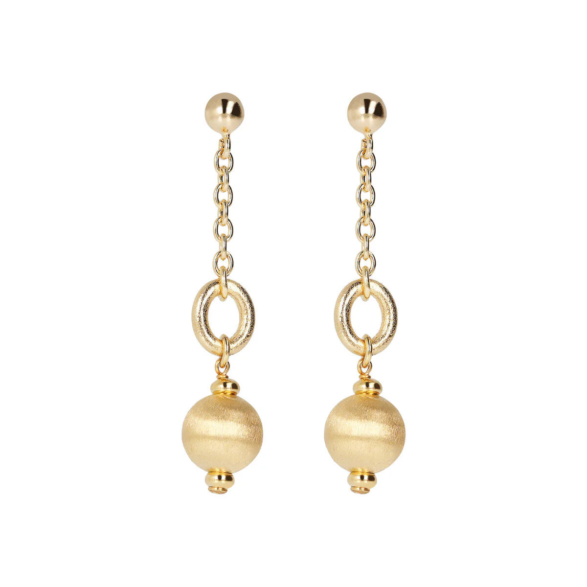 Orecchini Donna Etrusca Bronzo Dorato Biglie Satinate WSET00525.YG