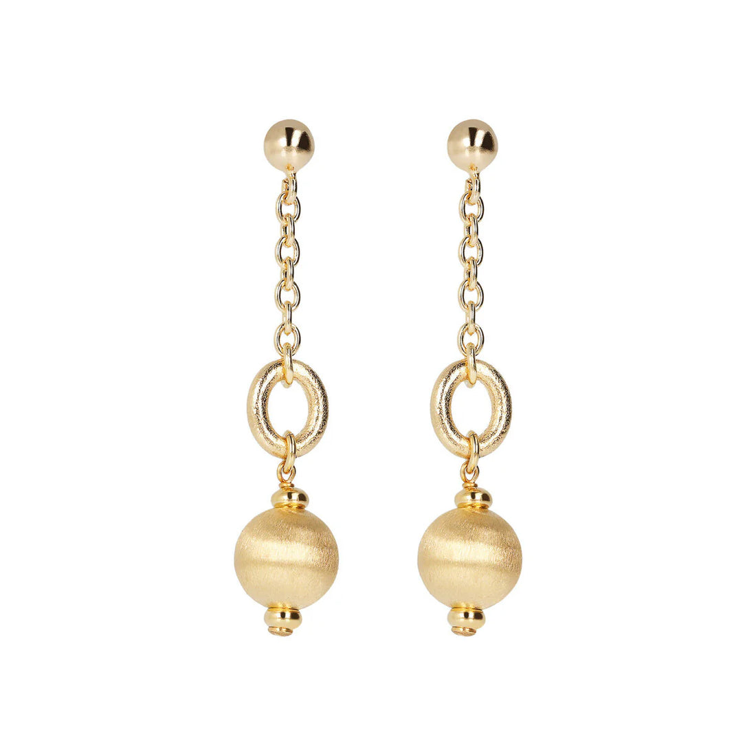 Orecchini Donna Etrusca Bronzo Dorato Biglie Satinate WSET00525.YG