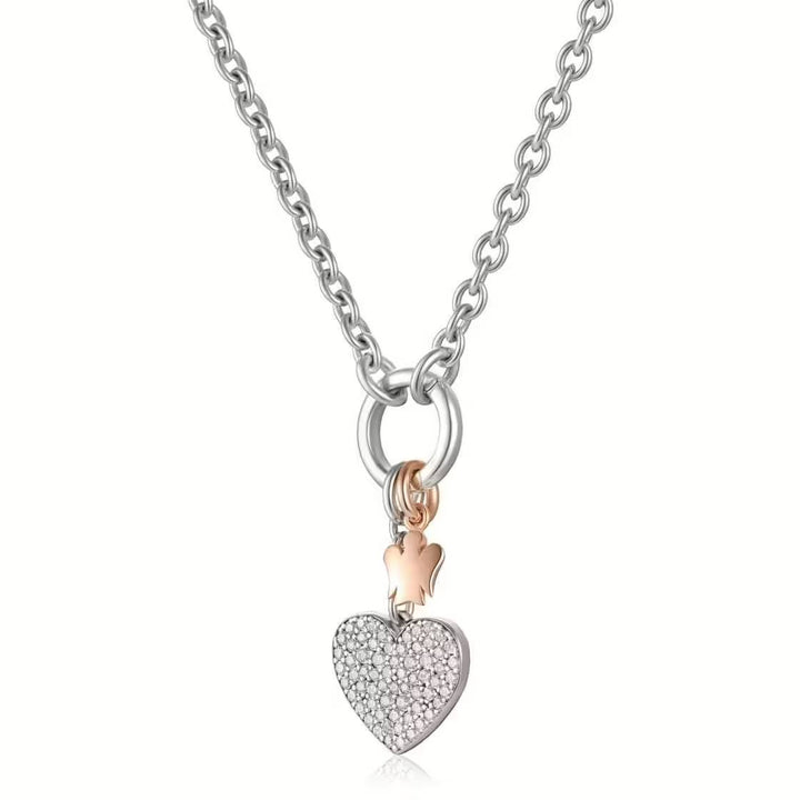 Collana Donna Argento 925 Roberto Giannotti Angelo Cuore Zirconi Bianchi GIA439