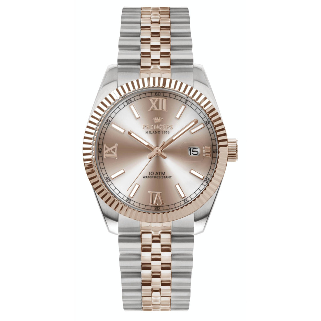 Orologio Donna Pryngeps Quarzo Data Acciaio Rosè Bicolore A822/2R