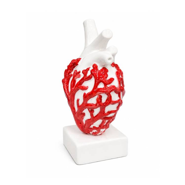 Scultura Macrì Cuore Corallo 20 cm TE131