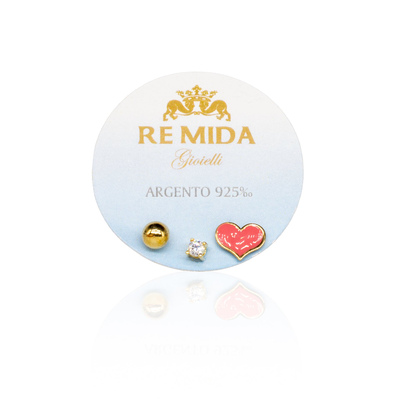 Orecchini Donna Re Mida Argento 925 Dorato Set A Tre O031