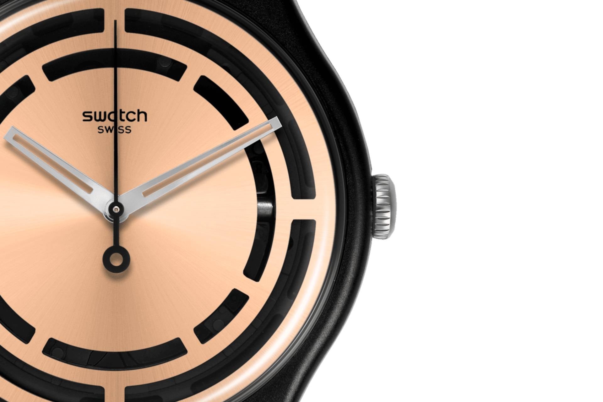 Orologio Donna Swatch Quarzo Solo Tempo Bioceramic Nero Rosè Lucido SO32B116