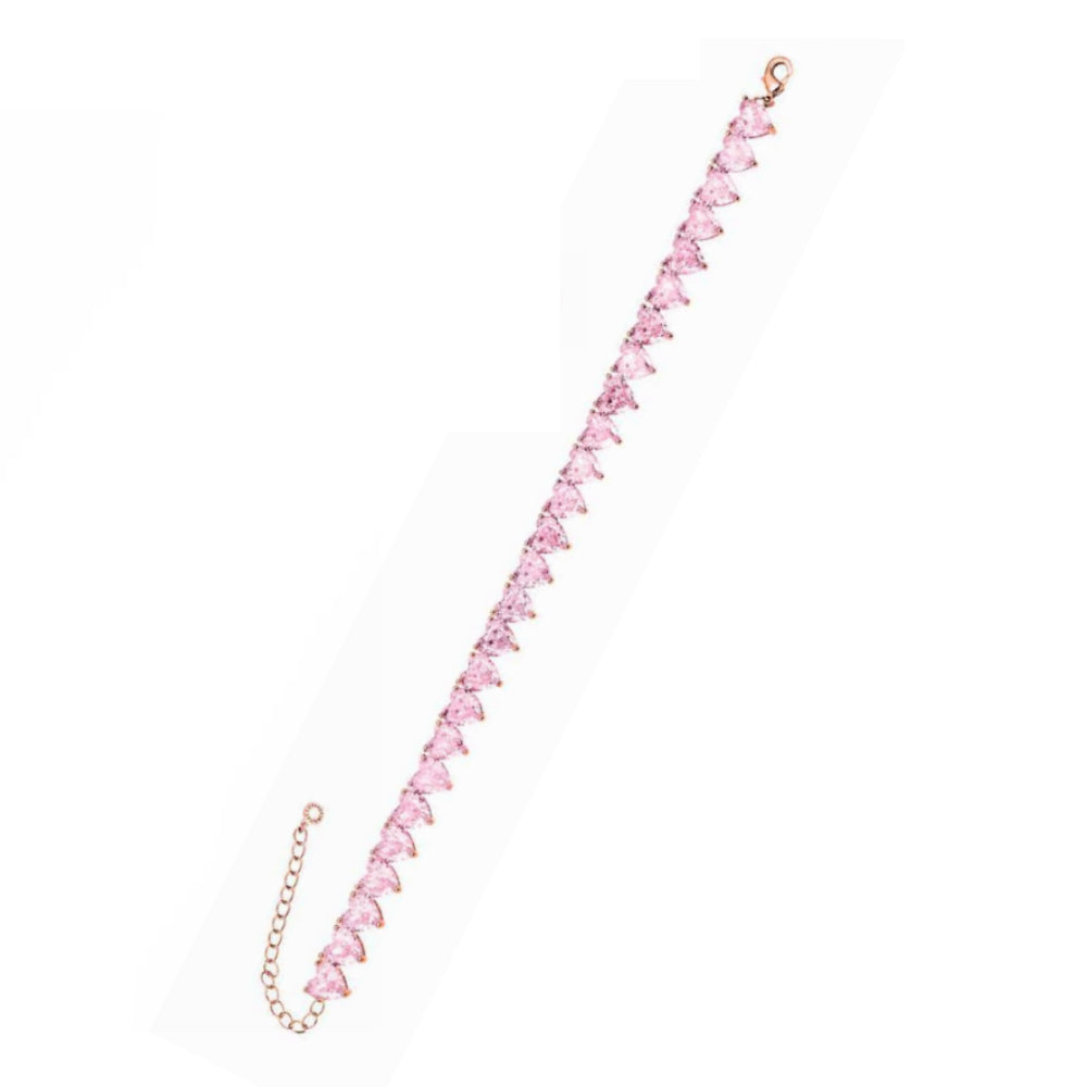 Bracciale Donna Ottaviani Bronzo Rosè Tennis Zirconi Cuori Rosa 500776B