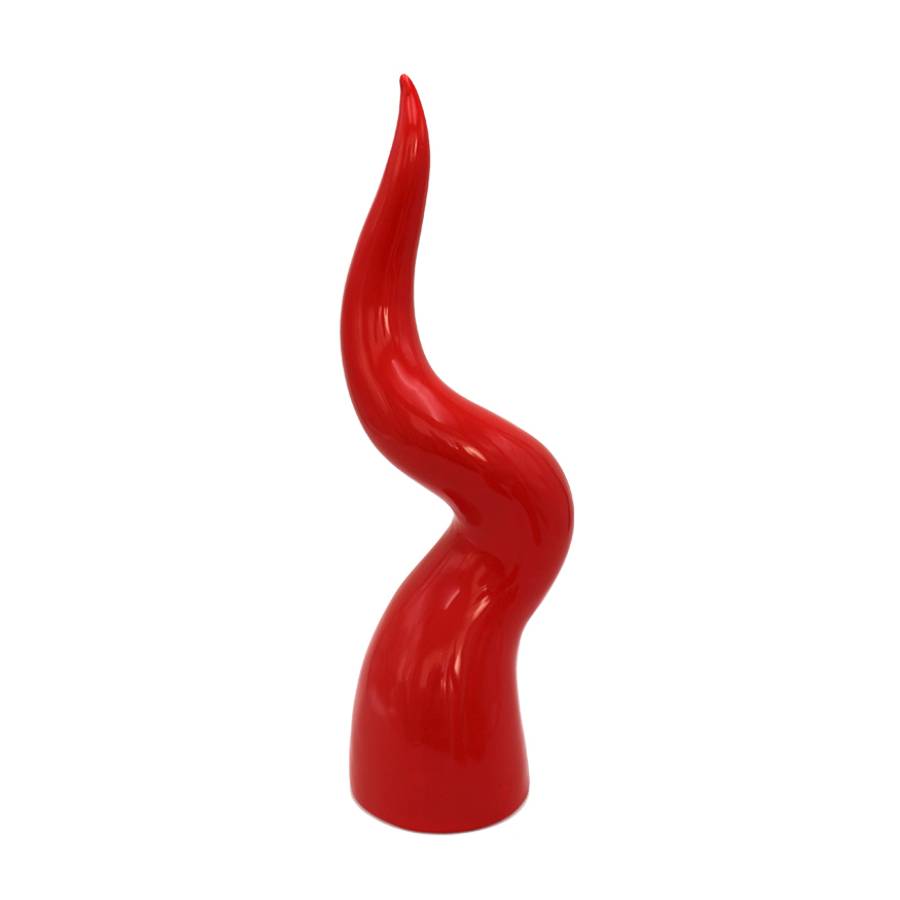 Scultura Poishome Corno Ceramica Rosso 20 cm 36