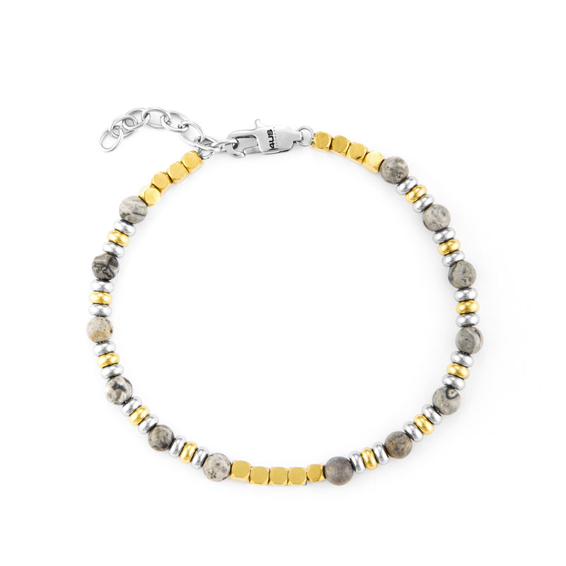 Bracciale Uomo 4US Cesare Paciotti Acciaio Dorato Lucido Biglie Grigie 4UBR6230