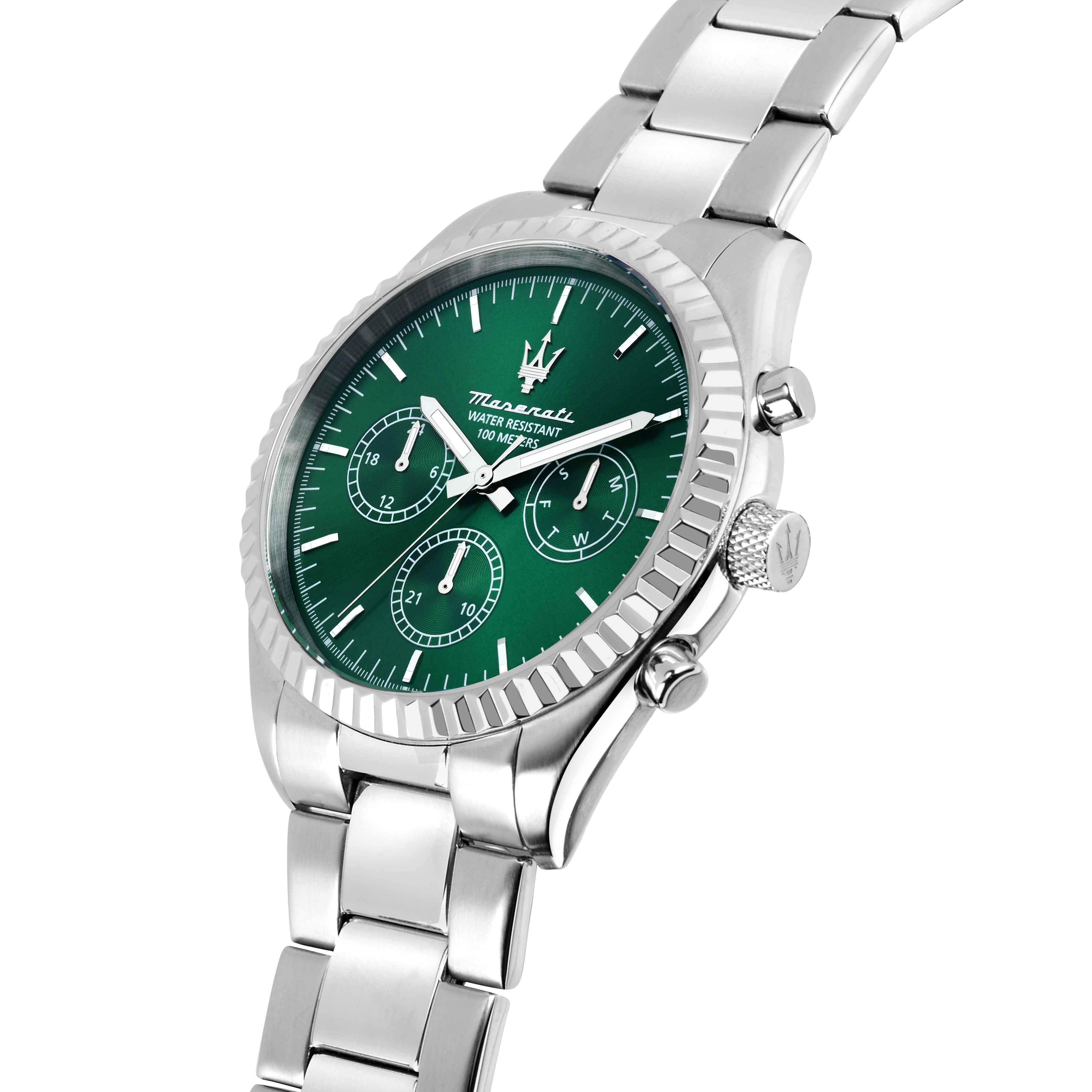 Orologio Uomo Maserati Competizione Acciaio Data Verde R8853100044