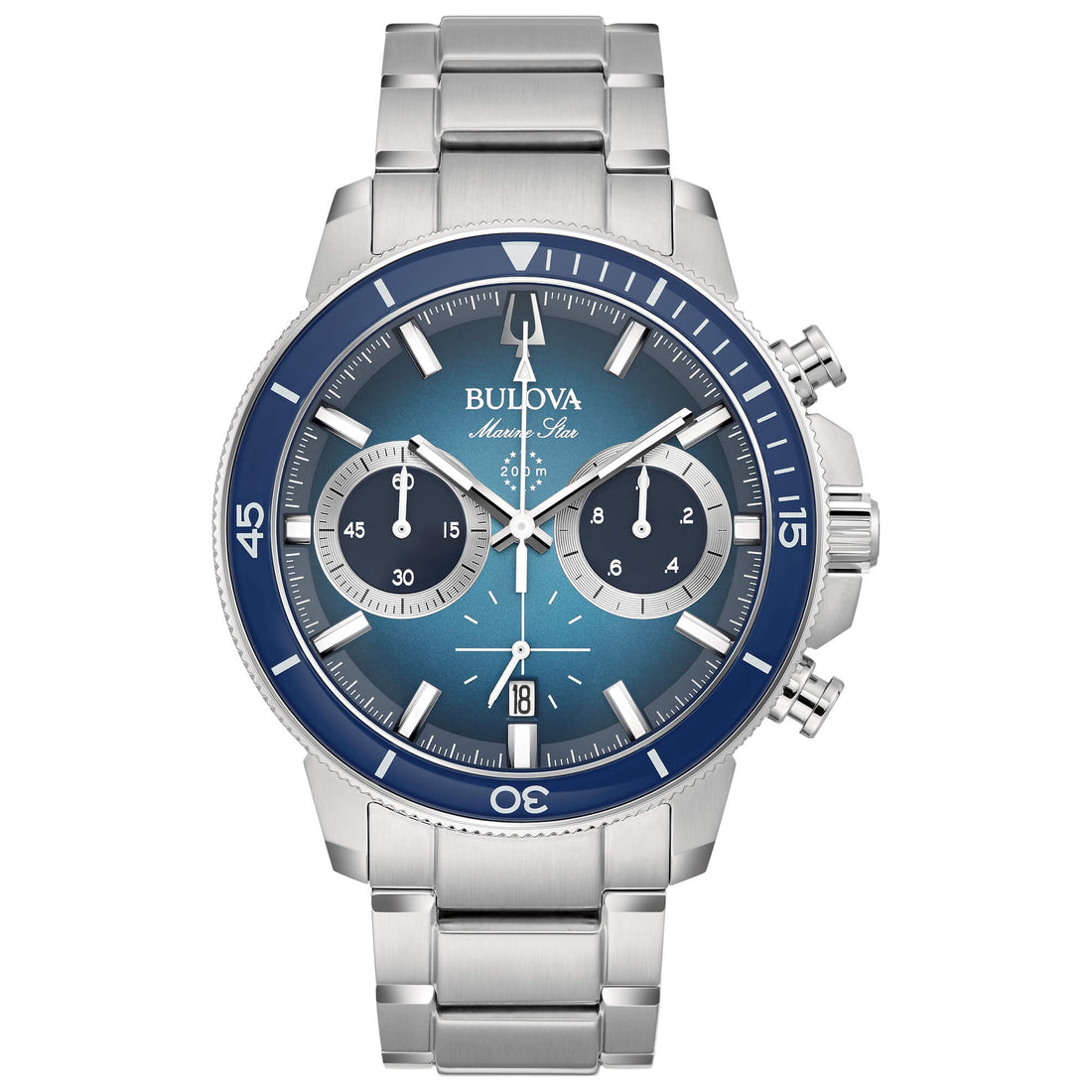 Orologio Uomo Bulova Quarzo Cronografo Marine Star Acciaio Data 96B380